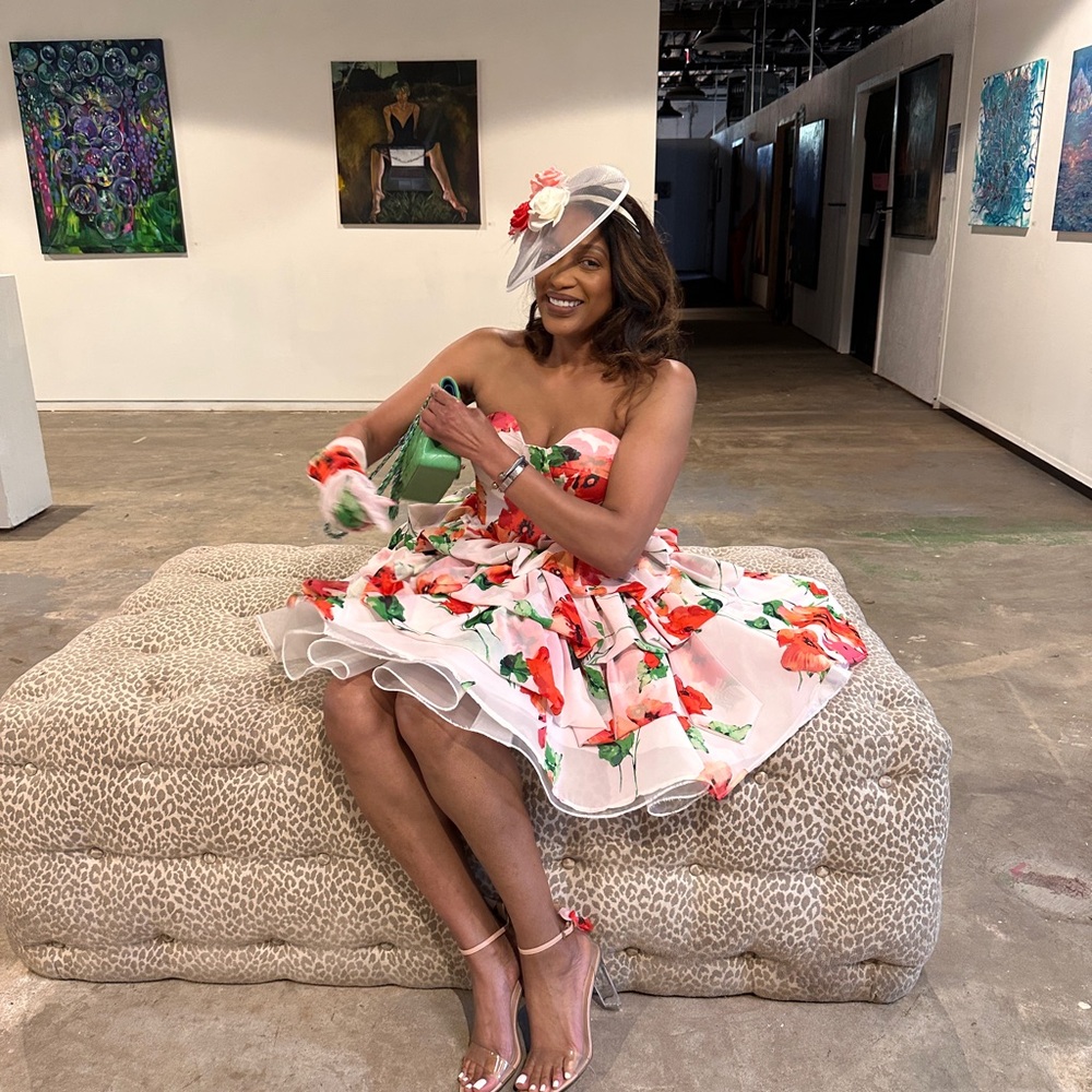Floral Strapless Dress - Picture 1 of 3